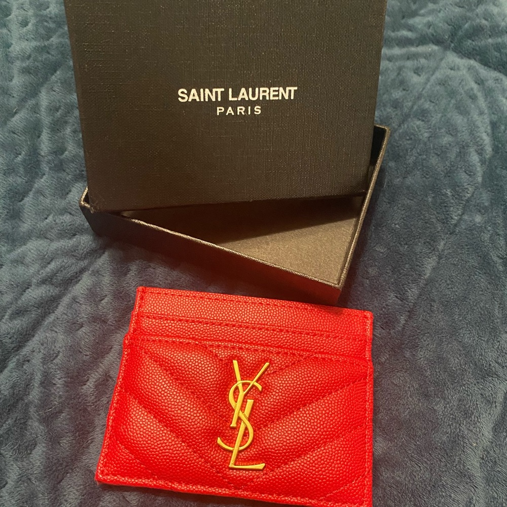 YSL card holder- Red- with box